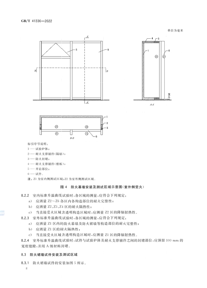 GB/T 41336-2022《建筑幕墻防火性能分級及試驗方法》全文公開